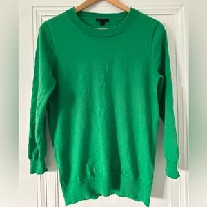 J. Crew Vibrant Green Crew Neck Sweater